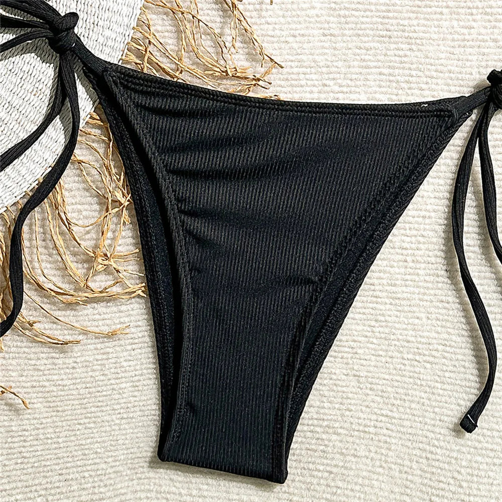 Shell Decoration Swimwear String Halter Bikinis Sets Micro Thong Sexy Swimsuit Women 2025 Bathing Suit Purple Triangle Bikini