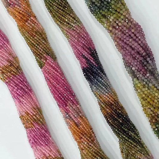 AAA Grade Natural  Rainbow Colorful Tourmaline Slice Loose Bead Jewelry DIY Bracelet Necklace 38cm Manufacturer Wholesale