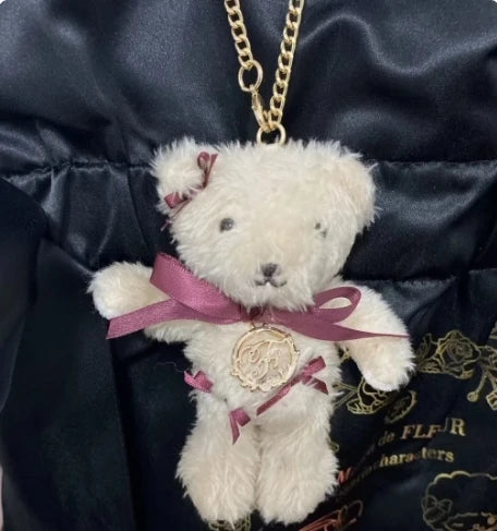 Japanese New Sweet Cute Rabbit Bear Rhinestone Bow Pendant Sweet Kawaii Girl Female Bear Bag Charm Pendant Keychains