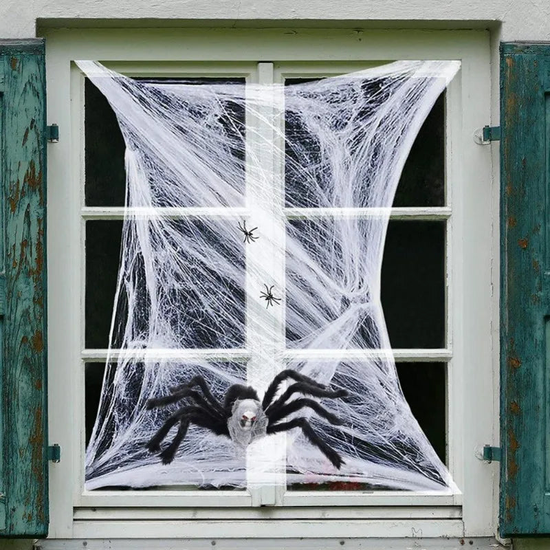 Super Giant Stretchy Cobweb Spider Web Decor Ideal for Halloween Party Haunted House Scary Props Horror Yard Outdoor Decoration