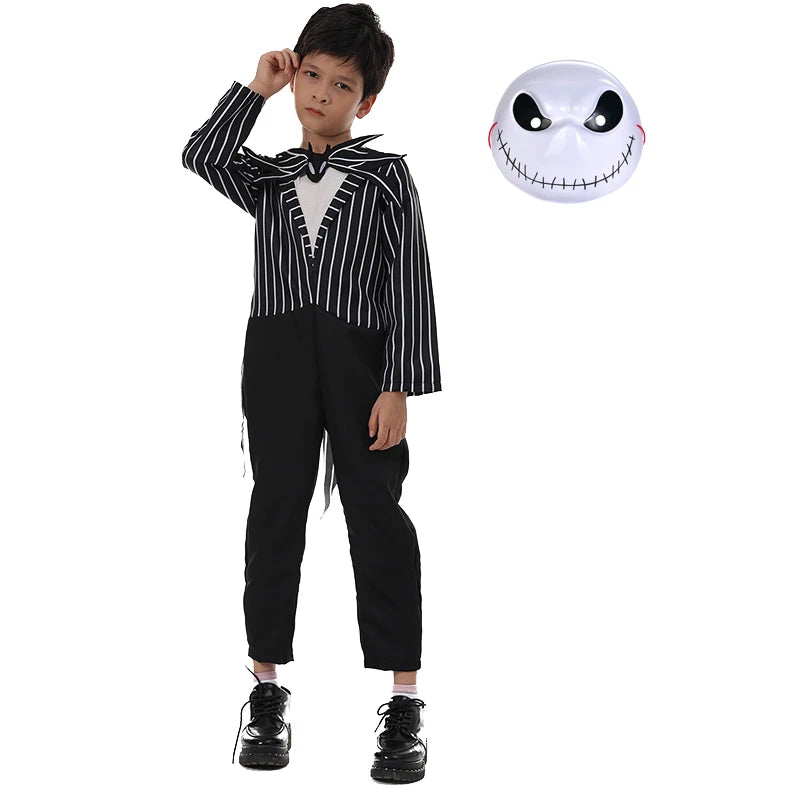 Boys Girls Halloween Sally Jack Cosplay Costume for Kids The Nightmare Before Xmas Role Play Dress up Toddler Classic Clothes