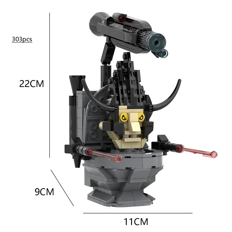 New Skibidi Toilet Titan Guitor Speaker Man Building Blocks Set With Battle-axe Creative DIY Bricks Toys For Boys Christmas Gift