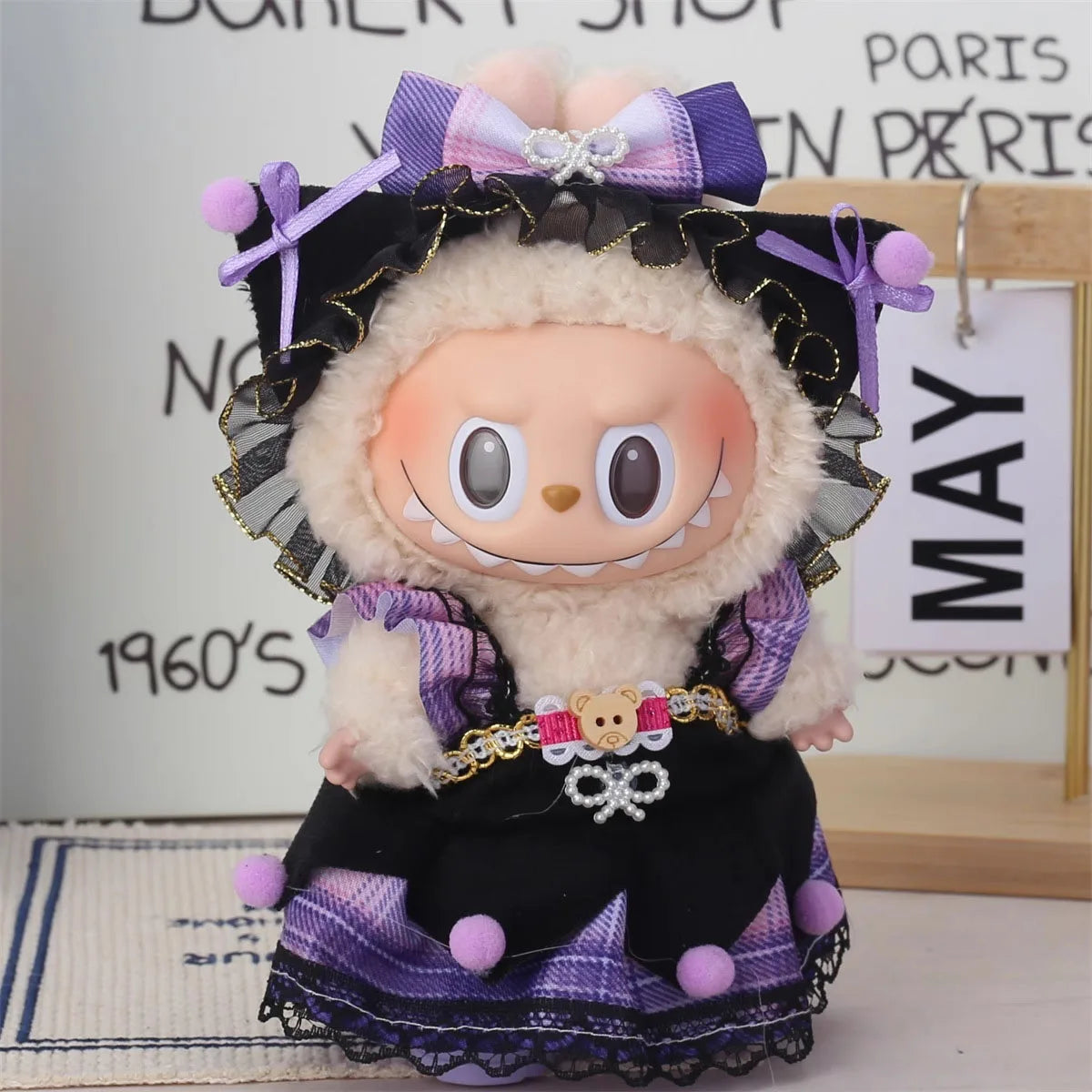 Halloween Witch Outfit for 15/17cm Labubu Doll's Clothes Starry Night Spooky Costume Outfit Accessories Gifts