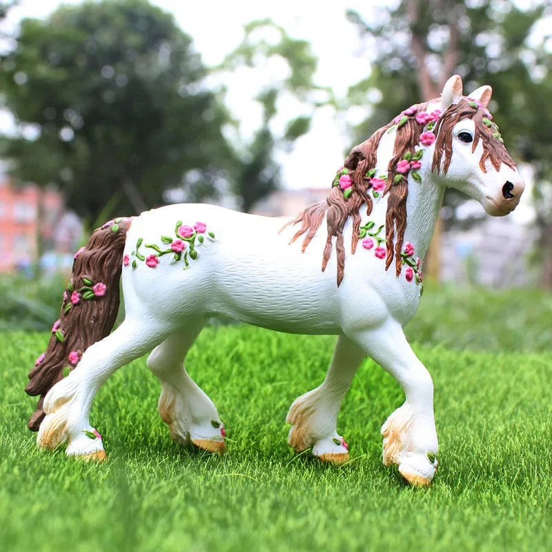DIY Horse Race Model Horseman Farm Animal Figurines Action Ma Chang takes a shower Emulation Toys for Children Christmas Gift