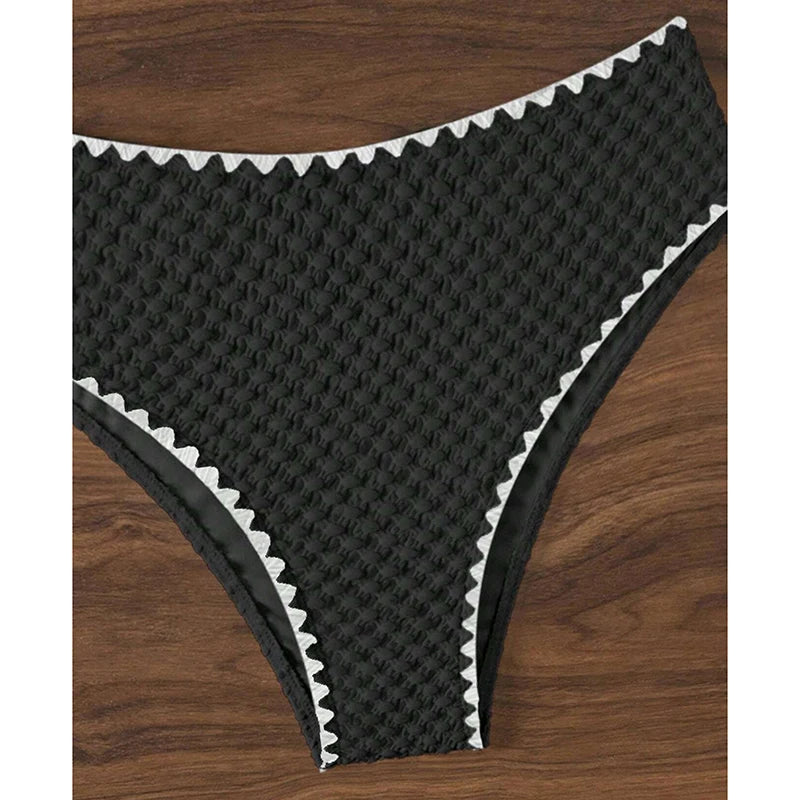 Elegant Strapless Swimwear Women Bikinis Fashion High Waist Split Bathing Suit 2025 New Casual Beachwear Swimsuit Two Piece Sets