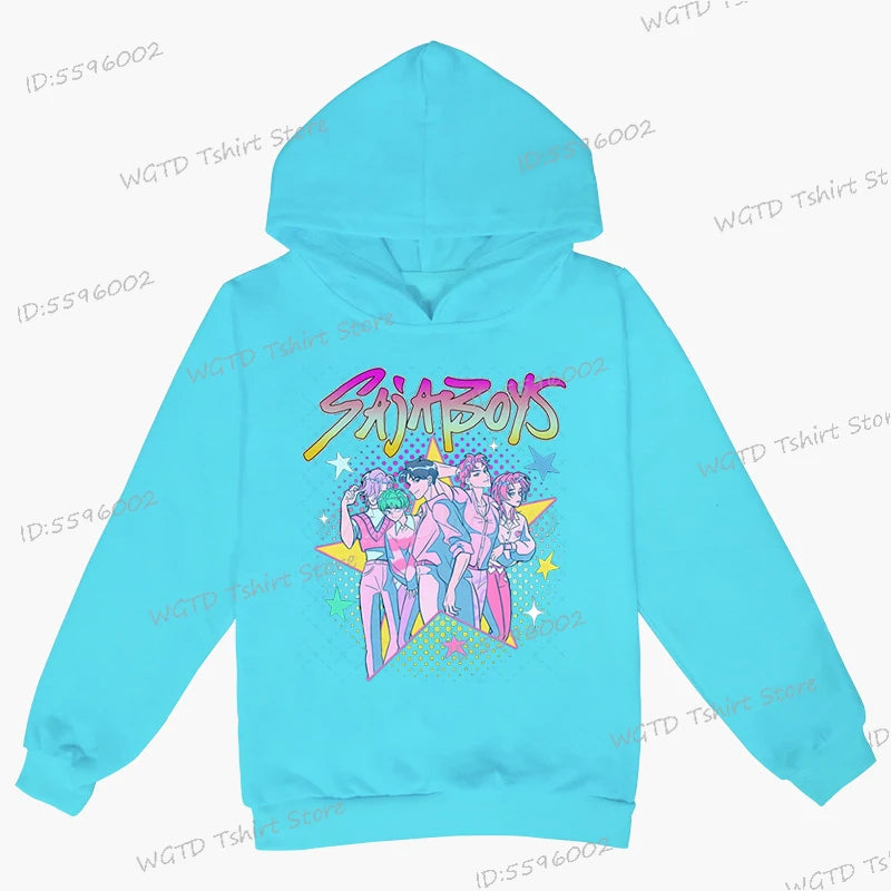 Children's Clothing KPop Demon Hunters Saja Boys Graphic Hoodies 2025 Movie Fashion Casual Hoodie Baby Girls Boys Clothes Gifts