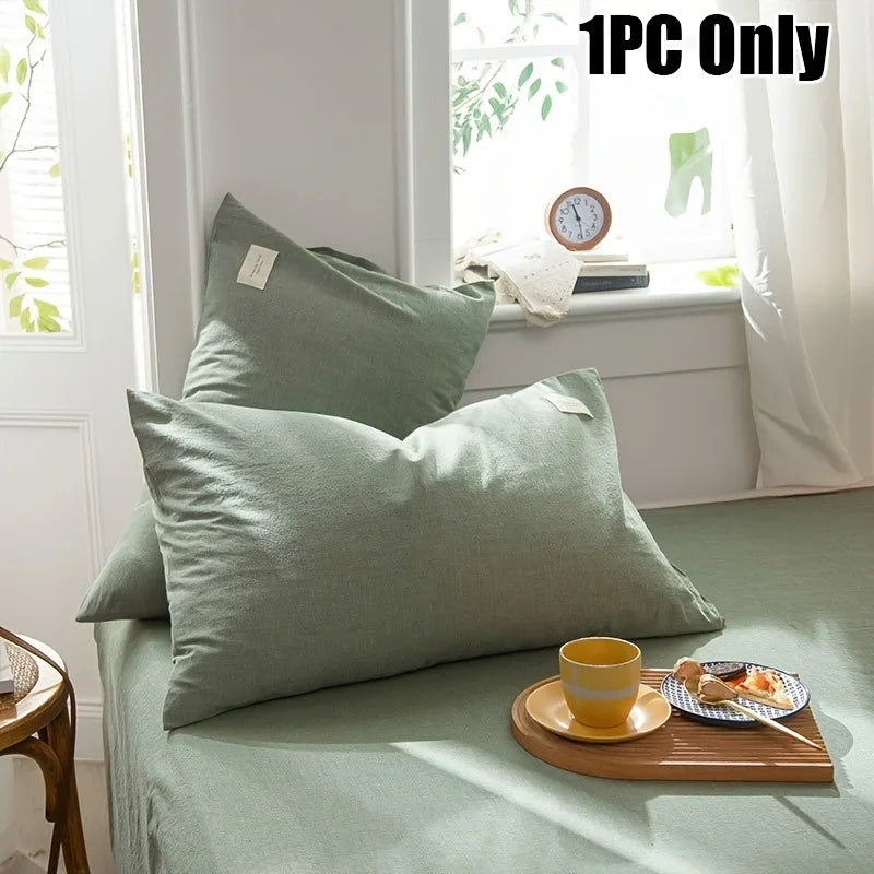 Christmas gift 1pc Luxurious 100% cotton Brushed Twill Weave Pillowcase, Envelope Closure, Soft Cozy Bed Pillow Cover, 48x74cm