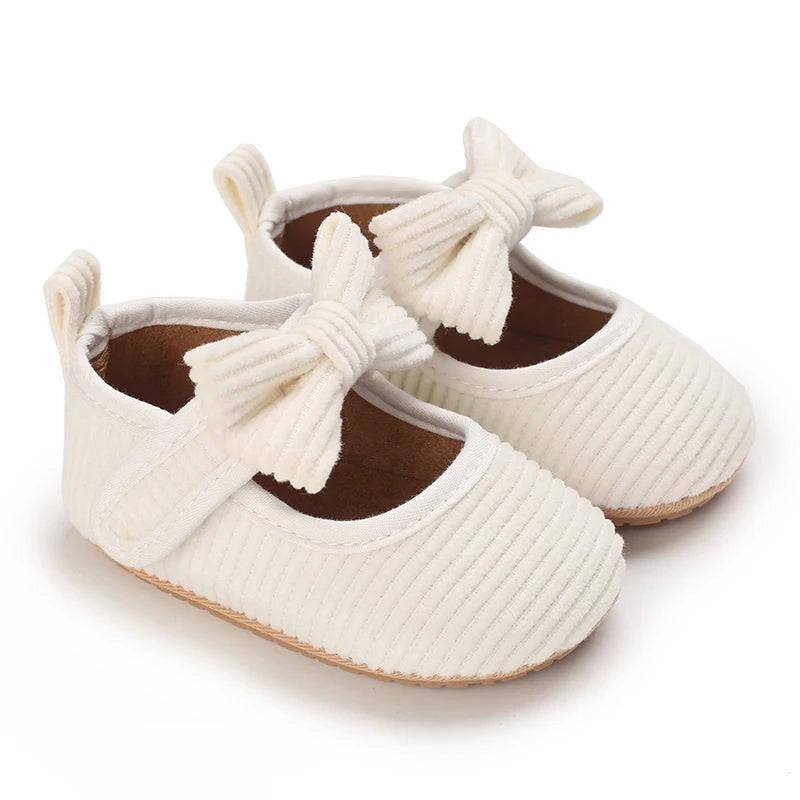 Cute Lace Baby Princess Shoes for Spring And Autumn 0-18M Infant Girls Anti-Slip Rubber Sole Bow Detail Anti-Slip Footwear