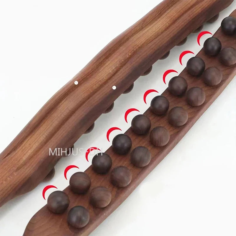 20/8 Beads Gua Sha Massage Stick Back Massage Tendons Wood Scraping Stick Point Treatment Gus A Sha Tool Muscle Relaxing