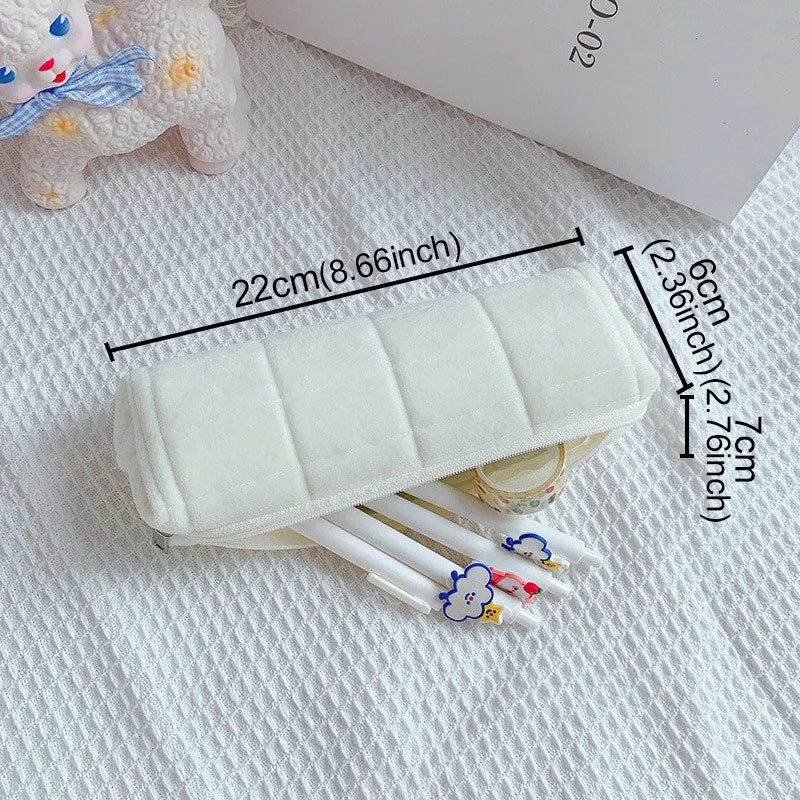Cute Plush Makeup Bag for Women Portable Travel Zipper MakeupOrganizer Handbag Stationery Pencil Case Make Up Pouch Storage Bags