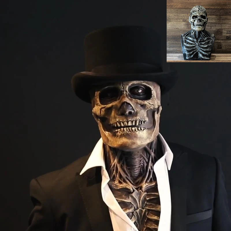 Halloween Scary Skull Mask Halloween Party Carnival Cosplay Prop Novelty Realistic Skull Latex Mask Evil Red Skull Headgear