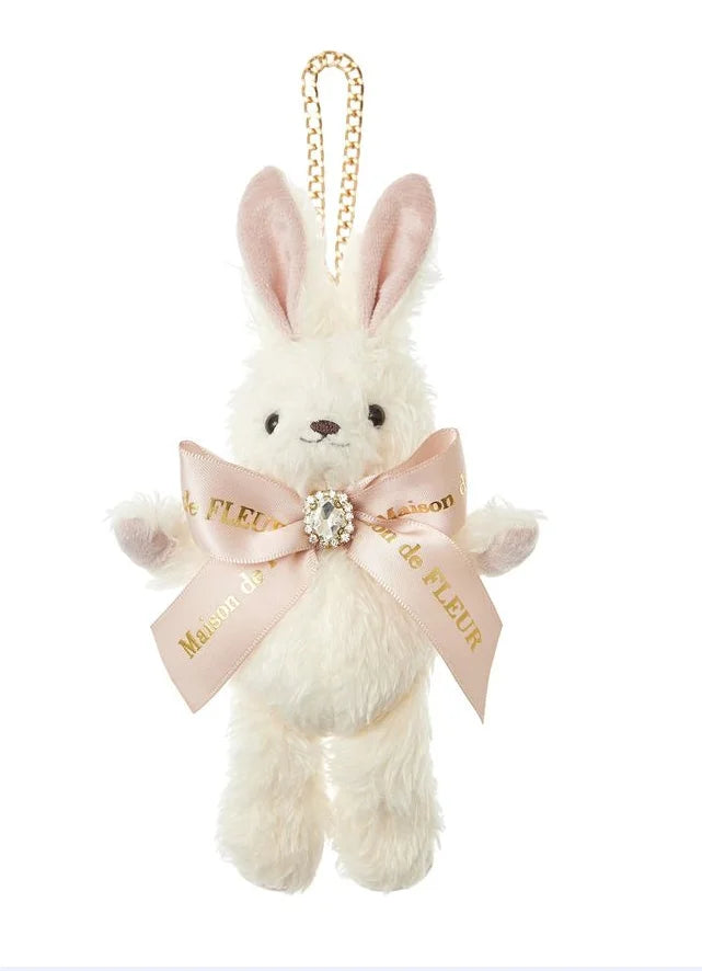Japanese New Sweet Cute Rabbit Bear Rhinestone Bow Pendant Sweet Kawaii Girl Female Bear Bag Charm Pendant Keychains