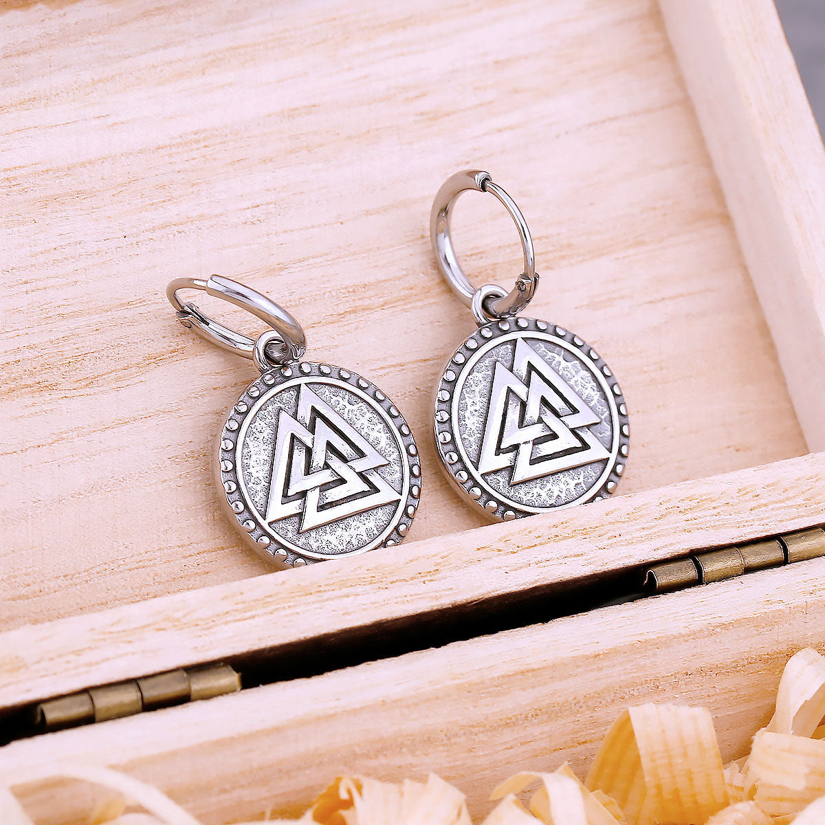 Vintage Forest Moon Drop Earrings For Men Stainless Steel Fashion Tree Plant Hip Hop Biker Earrings Punk Simple Jewelry As Gift