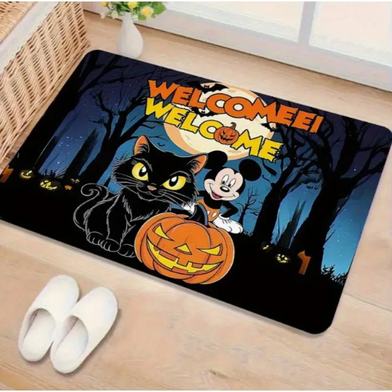Mickey and Minnie Halloween Doormat Living Room Bathroom Birthday Christmas Home Gifts Party Holiday Essentials Decoration Gift