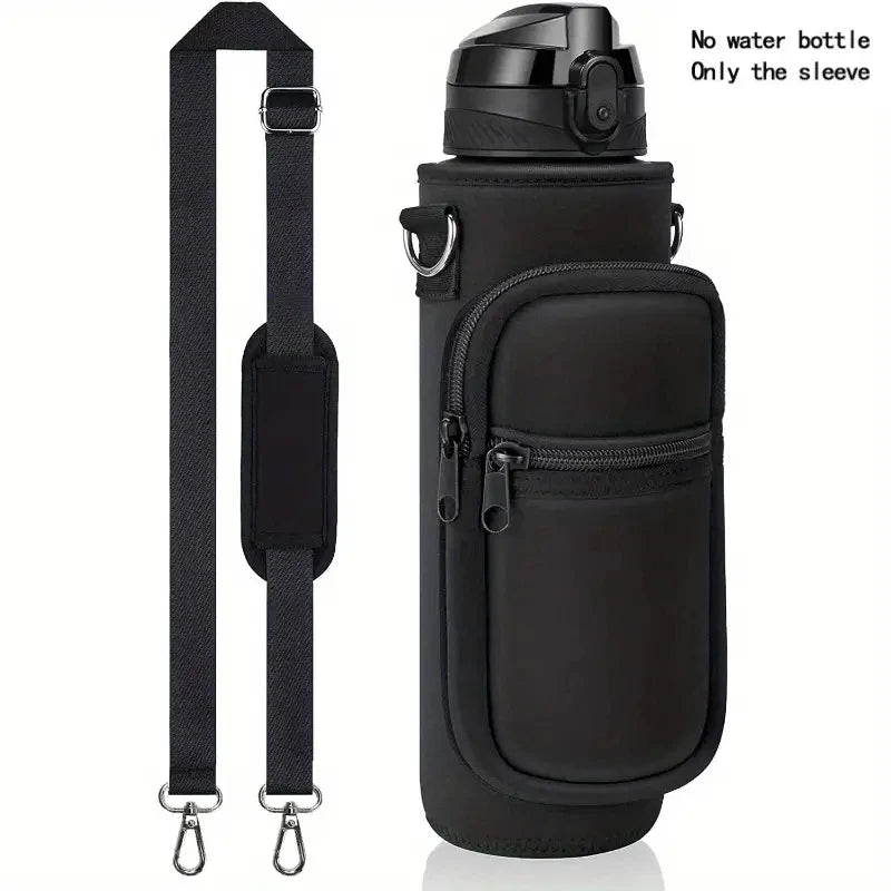 Water Bottle Covers Neoprene Handheld Crossbody Shoulder Water Kettle Carrier Holder Bag With Straps Outdoor Drinkware Accessory