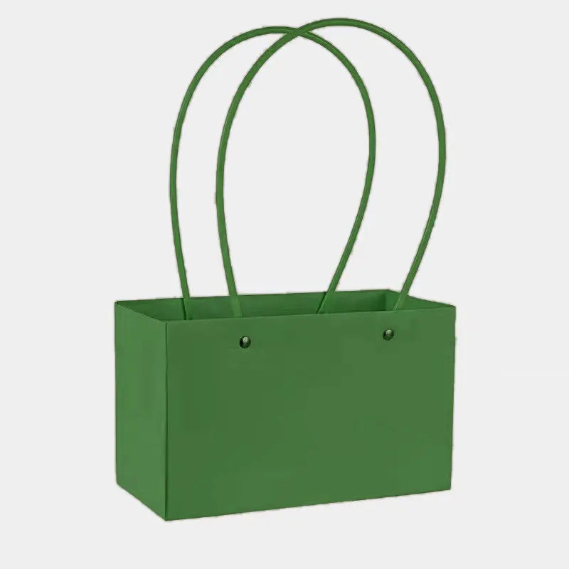 10pcs Christmas Gift Flower Kraft Paper Handbag Flower Arrangement Portable Box Rectangular Trapezoidal Flower Handheld Gift Box