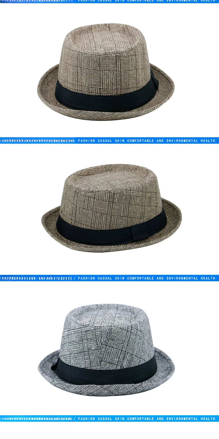 Cotton Sun Protection Top Hat for Men Simple and Retro Jazz Hat Outdoor Hip-hop Street Dance Hat