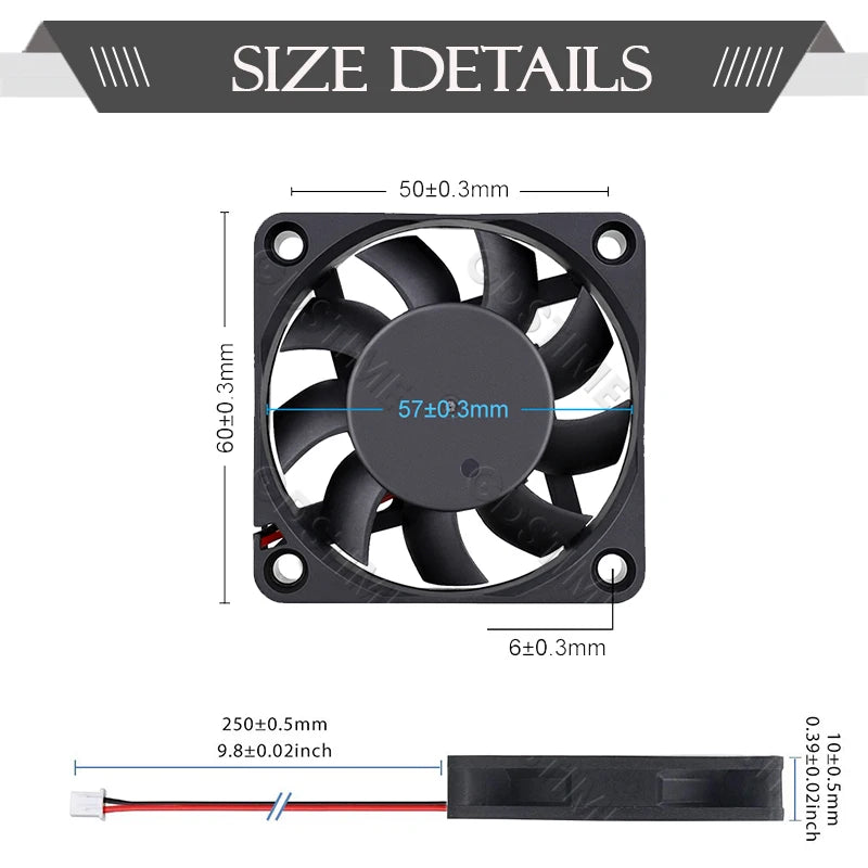 Gdstime 60mm 6cm Brushless Cooler USB 2Pin 3Pin DC 5V 12V 24V Fan 60x10mm 6010 Dual Ball for Computer Pc Cpu Case Cooling Fan