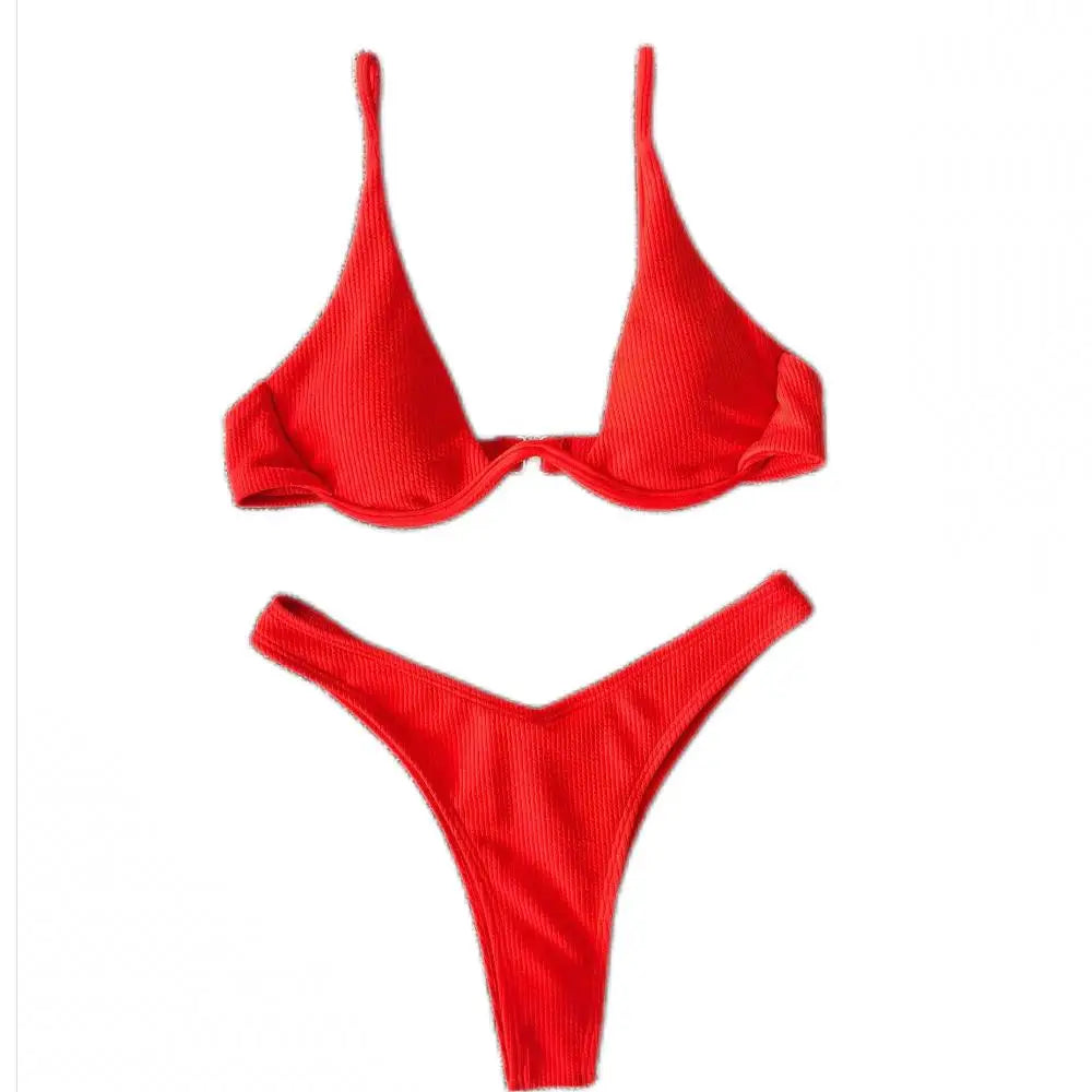 Neon Green Sexy Underwire Bikini Set 2024 Women Solid Leopard Push Up Micro Swimsuit Summer Bathing Suit Thong Swimwear Biquini