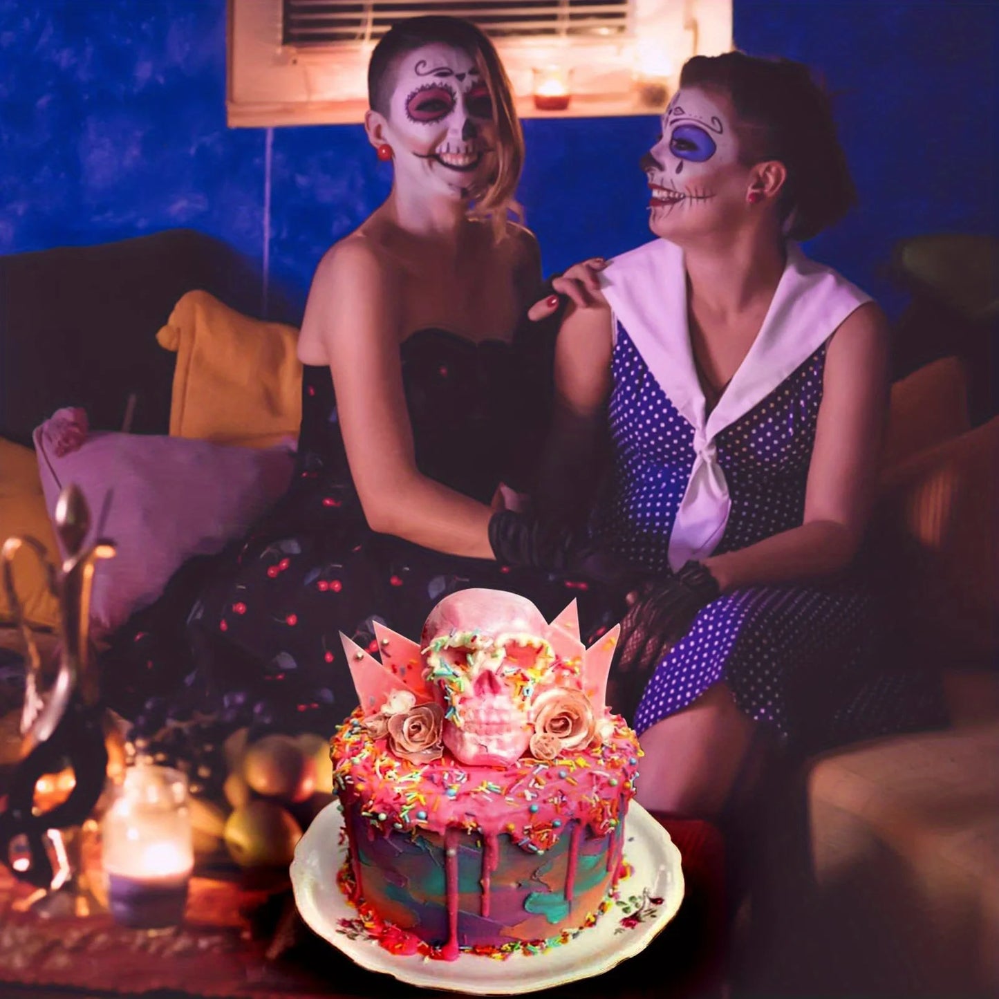 1pc Large Skull Cake Pan Haunted Skull Baking Cake Mold For Halloween And Birthday Party
