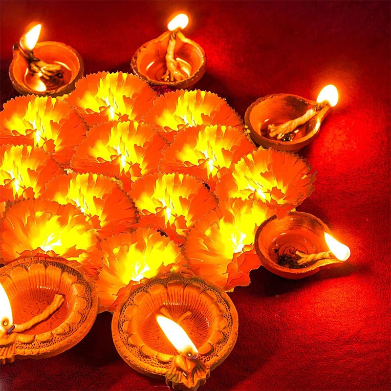 Mexican Marigold Artificial Flowers Day Of The Dead Diy Home Outdoor Decor Halloween Diwali Party 1.5m Garland String Lights