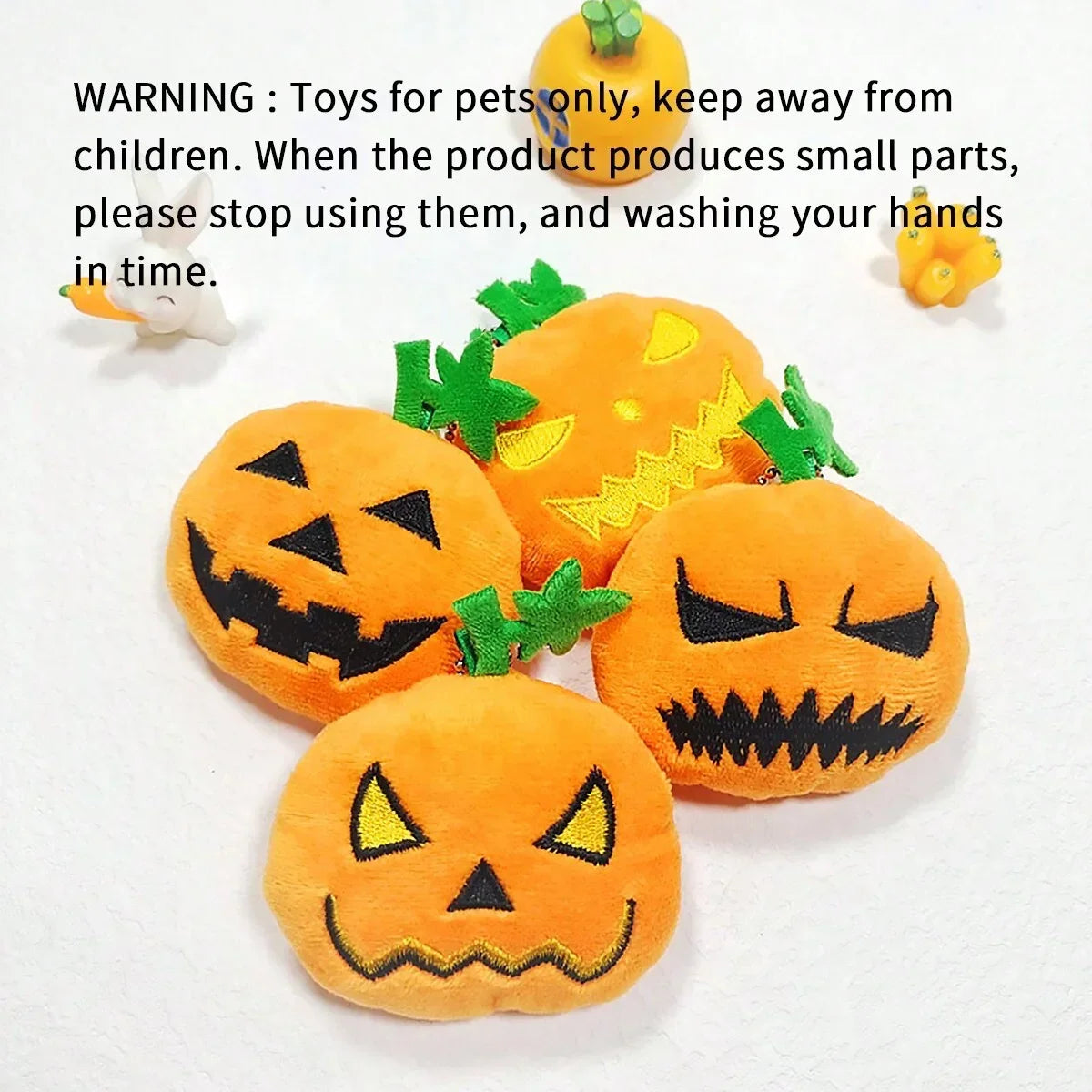 1pc-Halloween Pumpkin Pet Biting Toys Funny Soft Plush Dog Tooth Grinding Ball Can Make Sounds Dog Training Toys Pet Products