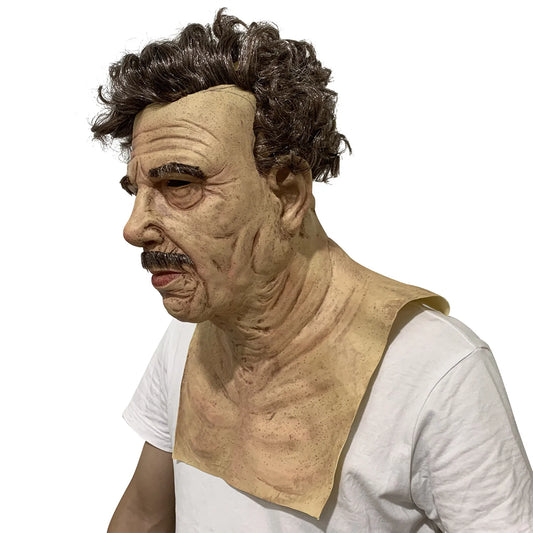 Realistic Sloppy Old Man Silicone Mask Party Prank Trick Mask Halloween Role-Playing Props Stage Performance Mask
