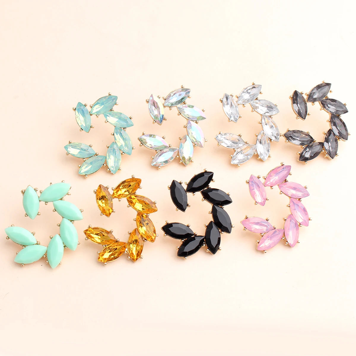 Elegant Tree Shape Acrylic Opal Stone Stud Earrings Statement Women Piercing Earrings 2019 New Trendy Jewelry Gift