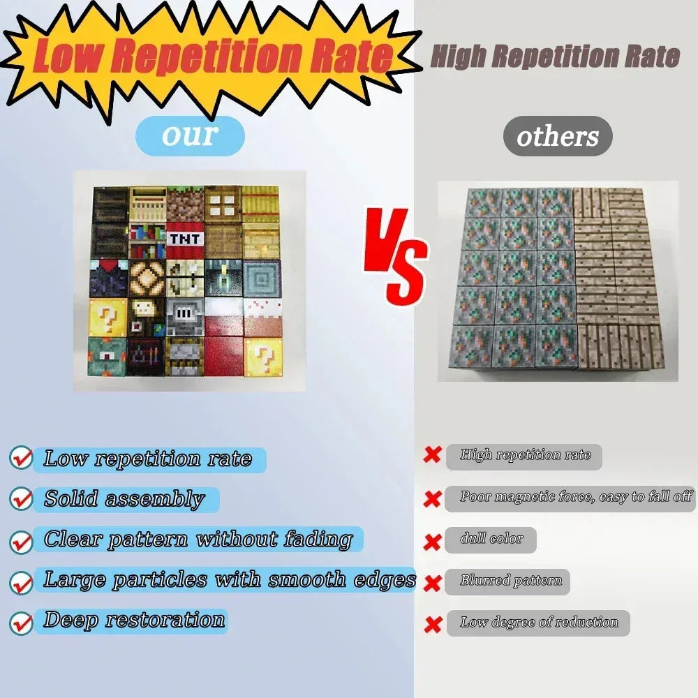 Magnetic Building Blocks DIY Magnets Toys Mine World Magnet Cubes Stacking STEM Toys Construction Toys Children's Christmas Gift