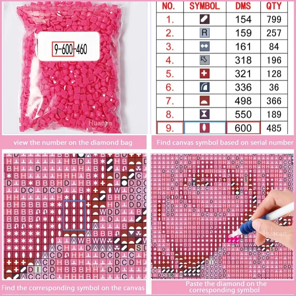 Huacan 5d Diamond Painting Portrait Santa Claus Full Square Round Diamond Mosaic Cartoon Handmade Christmas Gift Home Decor