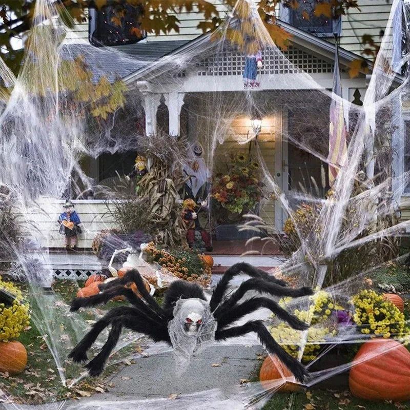 Super Giant Stretchy Cobweb Spider Web Decor Ideal for Halloween Party Haunted House Scary Props Horror Yard Outdoor Decoration