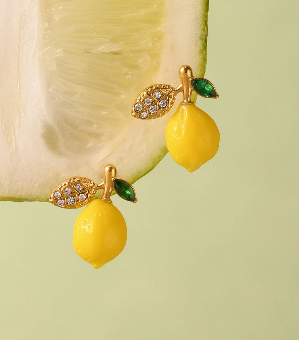 Shell Beads Bracelet With Multi Lemon Charms For Women Handmade Beaded Bracelets Matching Earrings Necklace Cute Jewelry Sets