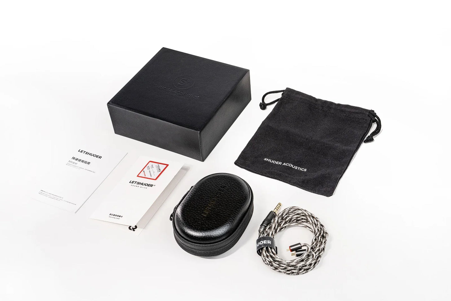 LETSHUOER M5 audio 3.5mm cable or 4.4mm balanced headphone cables with 2 pin connector 392 strands silver-plated copper cable