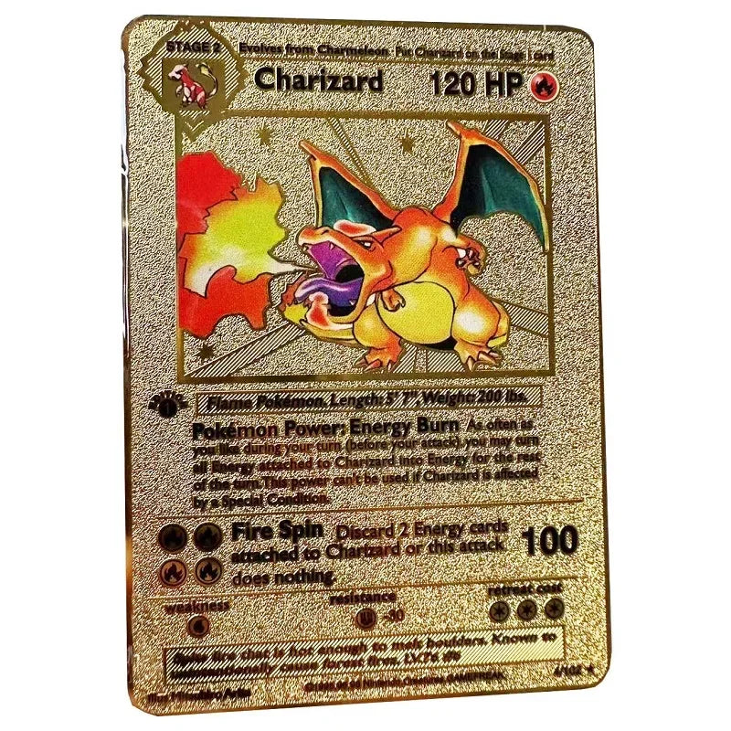 Pokemon Metal Card 10000 Points Arceus Charizard Raichu Super Card Golden English Mewtwo Vmax GX EX Christmas gift