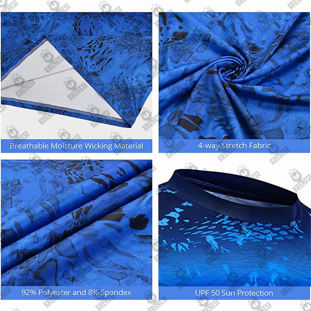 Long Sleeve Fishing Hoodie for Men Anti-UV Sun Protection Clothes Fish Shirt Hunting Jungle Camouflage Jersey UPF 50 + New