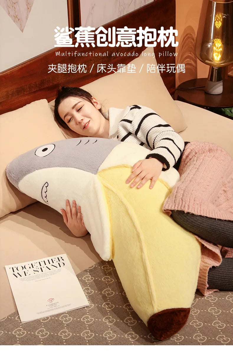 New Kawaii Transform Shark Banana Plush Toy Stuffed CuteShark Doll Animal Pillow Soft Cartoon Cushion Kid Christmas Gift