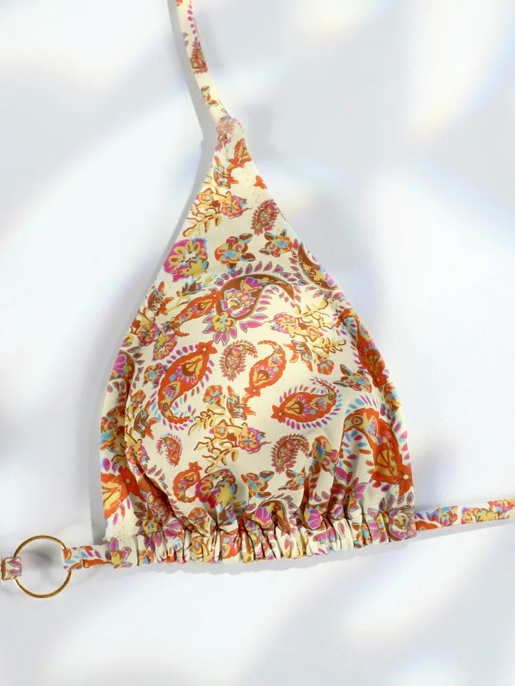 Miyouj New Bikinis Printed Swimwear Women Sexy Swimsuit Bandage Bikini Set 2024 Beachwear String Bathing Suits Micro Biquinis