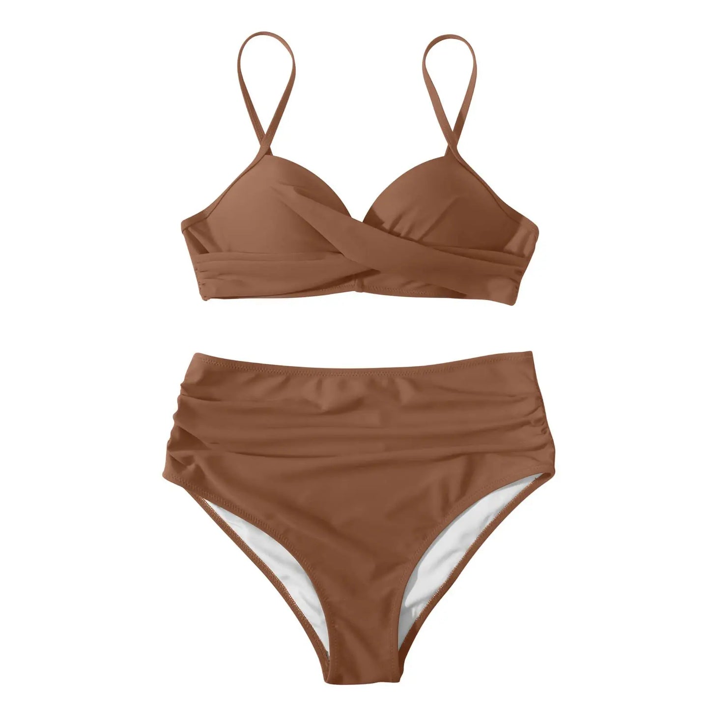2024 Sexy Leaf Print Bikini Female Swimsuit Women Swimwear Thong Push Up Bikinis Set High Waist Swimming Suits for Bathing Suit