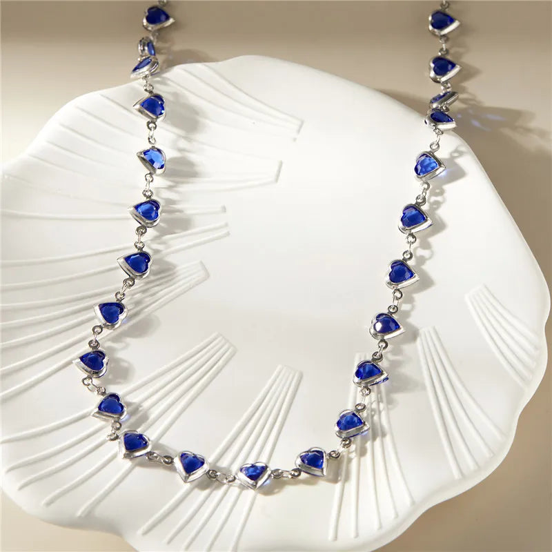 Exquisite Boho Candy Color Heart Shaped Crystal Bracelet for Women Fashion Charm Zircon Butterfly Pearl Metal Chain Bracelets