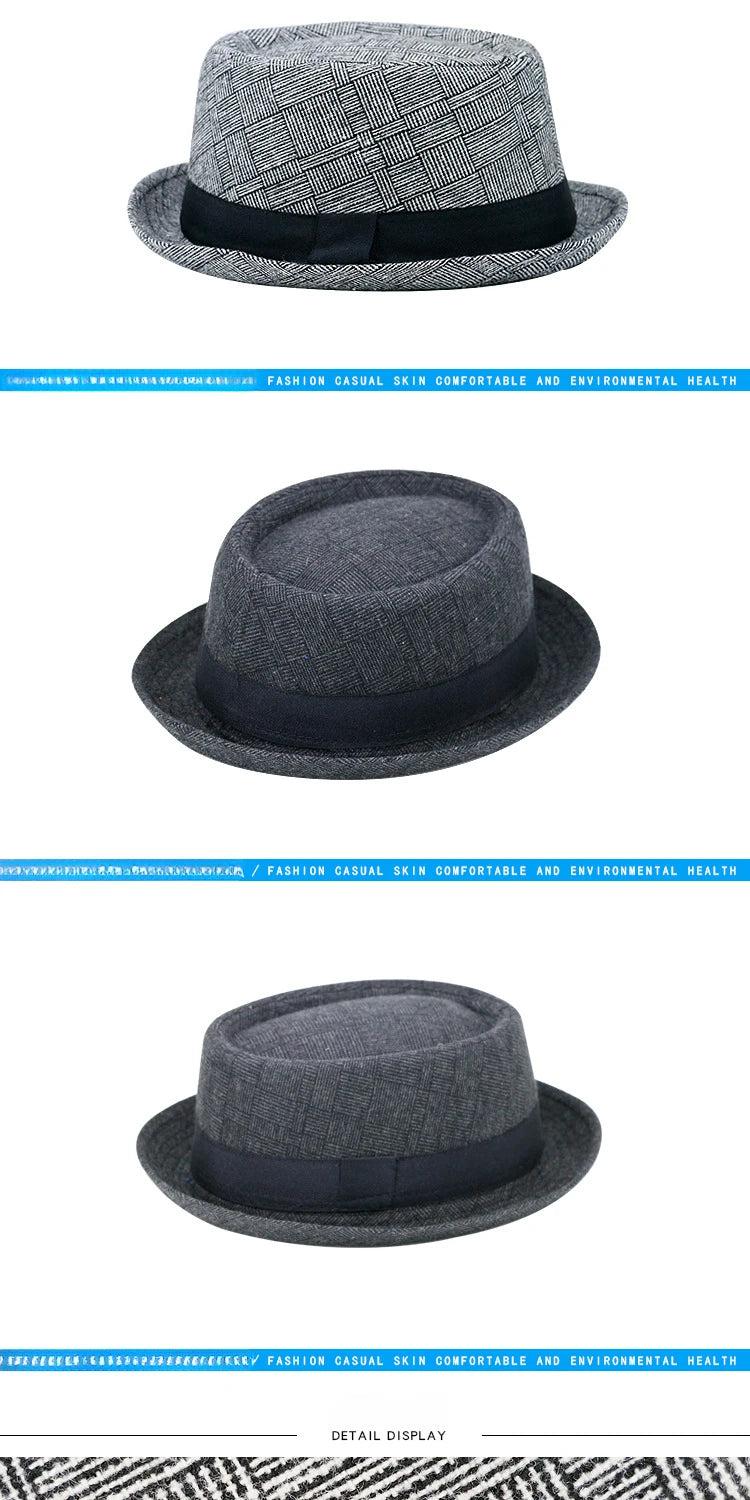 Cotton Sun Protection Top Hat for Men Simple and Retro Jazz Hat Outdoor Hip-hop Street Dance Hat