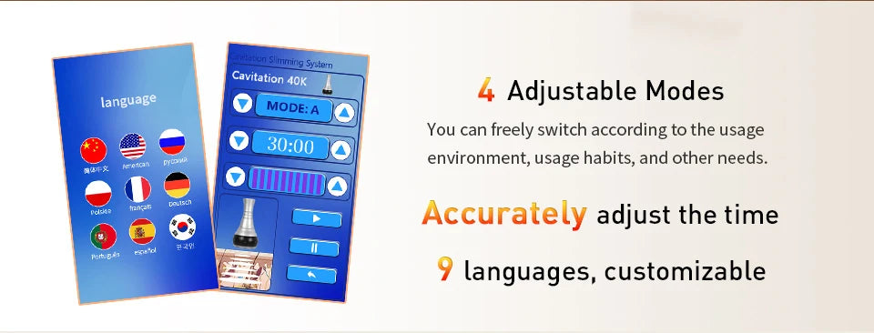 3IN1 40K Ultrasound Radiofrequency Beauty Device Massage for Shaping Tighten the Skin Burn fat Anti-aging Whitening Beauty Tools