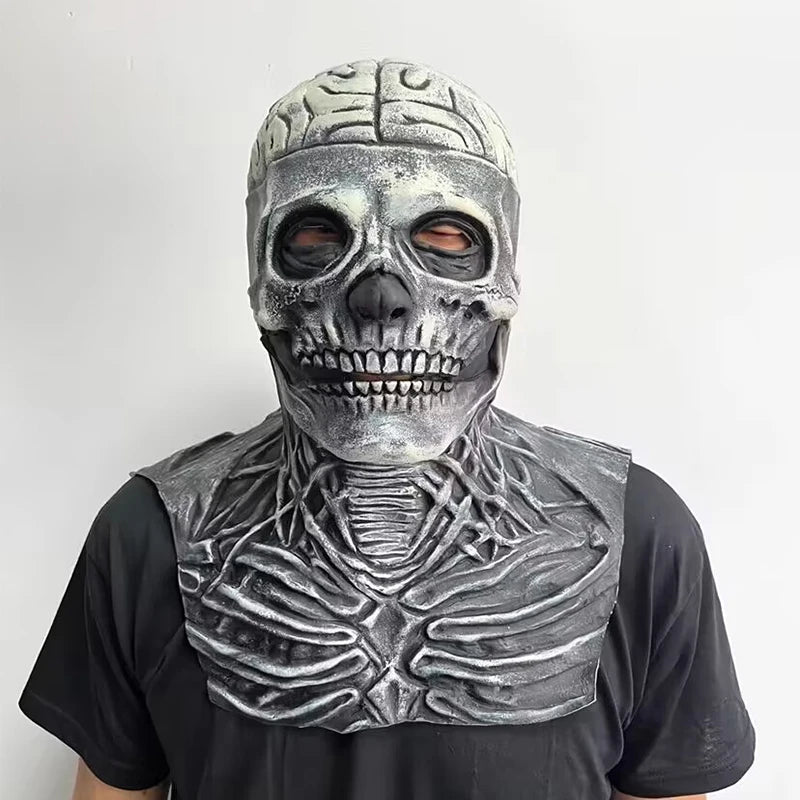 Halloween Scary Skull Mask Halloween Party Carnival Cosplay Prop Novelty Realistic Skull Latex Mask Evil Red Skull Headgear