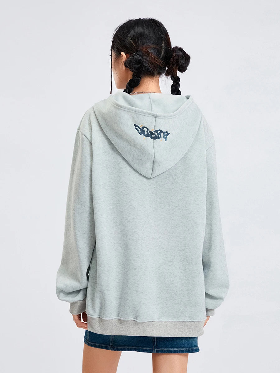 Women s Zip Up Hoodies Long Sleeve Letter Print Oversized Sweatshirts Jackets Streetwear Tops