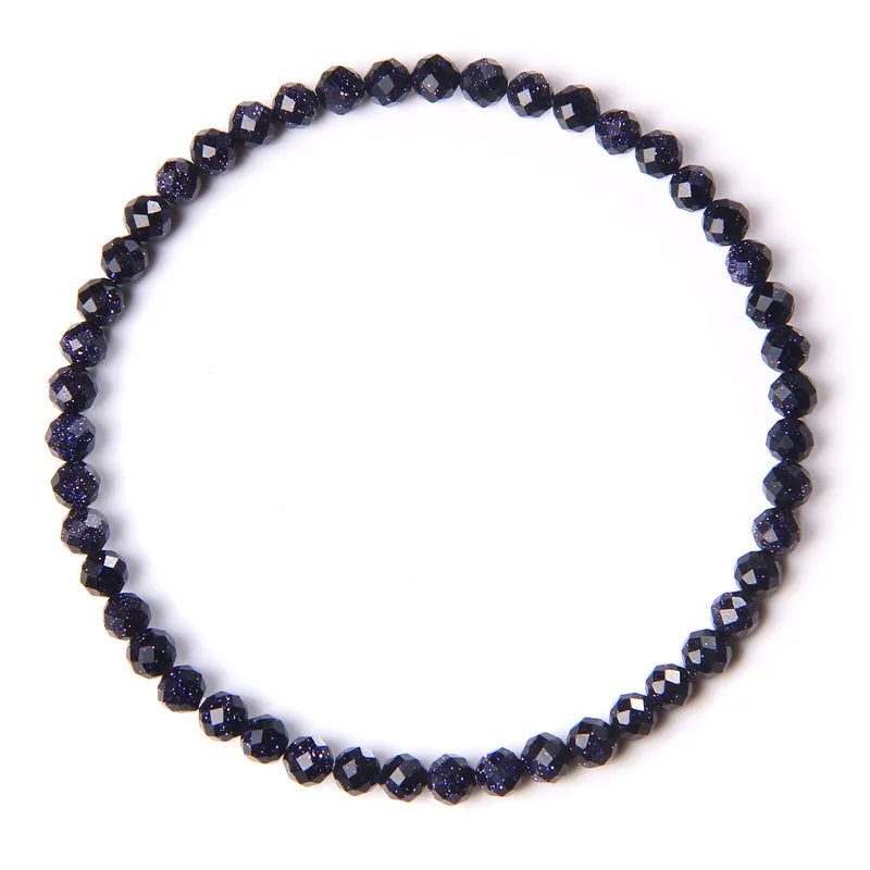 4MM Natural Stone Tourmaline Bracelets For Women Men Crystal Faceted Beaded Bracelet Healing Reiki Handmade Exquisite Jewelry