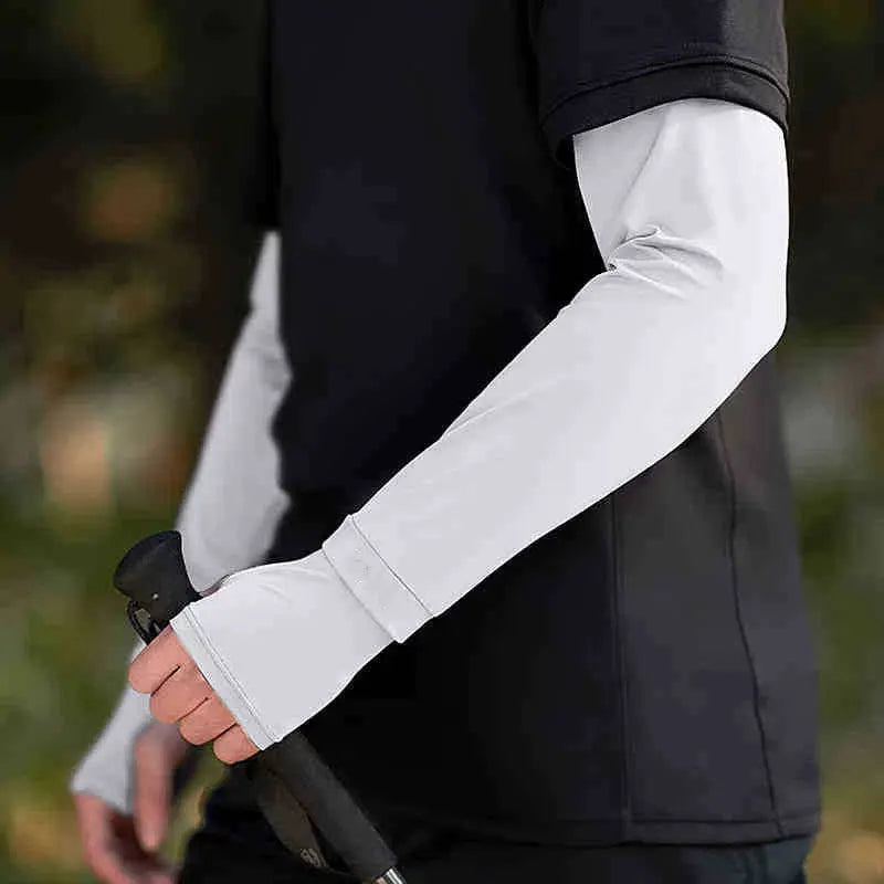 Arm Sleeves with Thumb Hole UV Protection Cooling Arm Sleeves Summer Arm Cover for Sports Workouts Cycling Driving