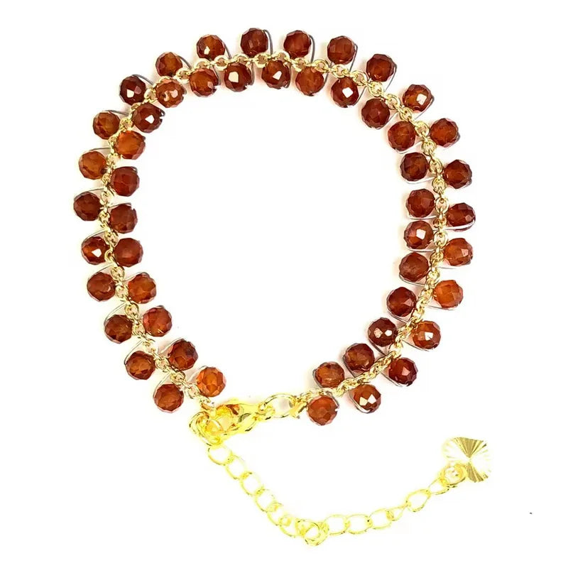 natural multifaceted 3-4mm stone Tourmaline garnet crystal quartz bracelet Women Jewelry Party /Wedding Luxury Gift Set Handwork
