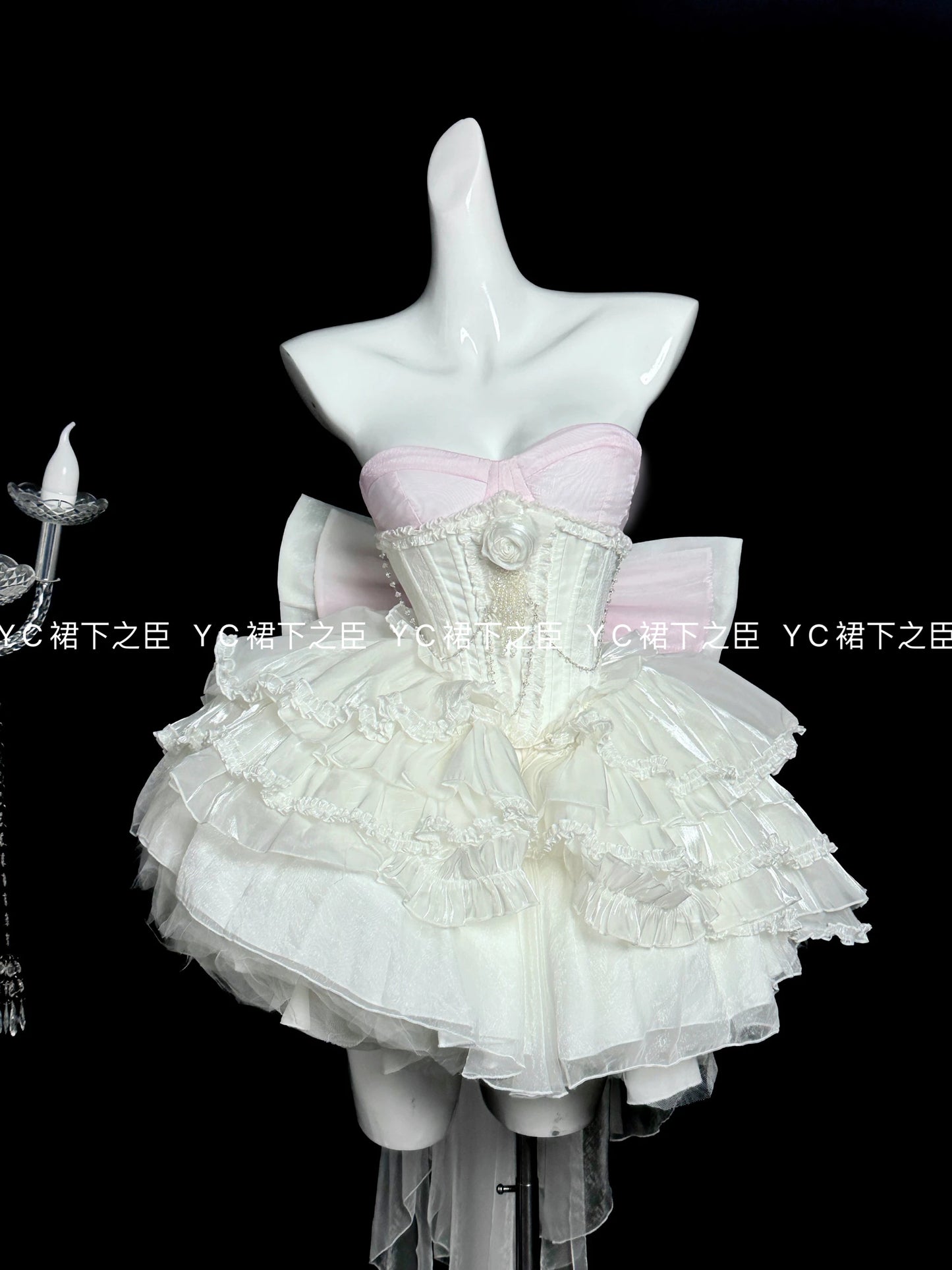 Tube Top Dress Sweet Japanese Lolita Heavy Industry Birthday Dresses Waist Thin Bow Trailing Fluffy Princess Vestidos For Women