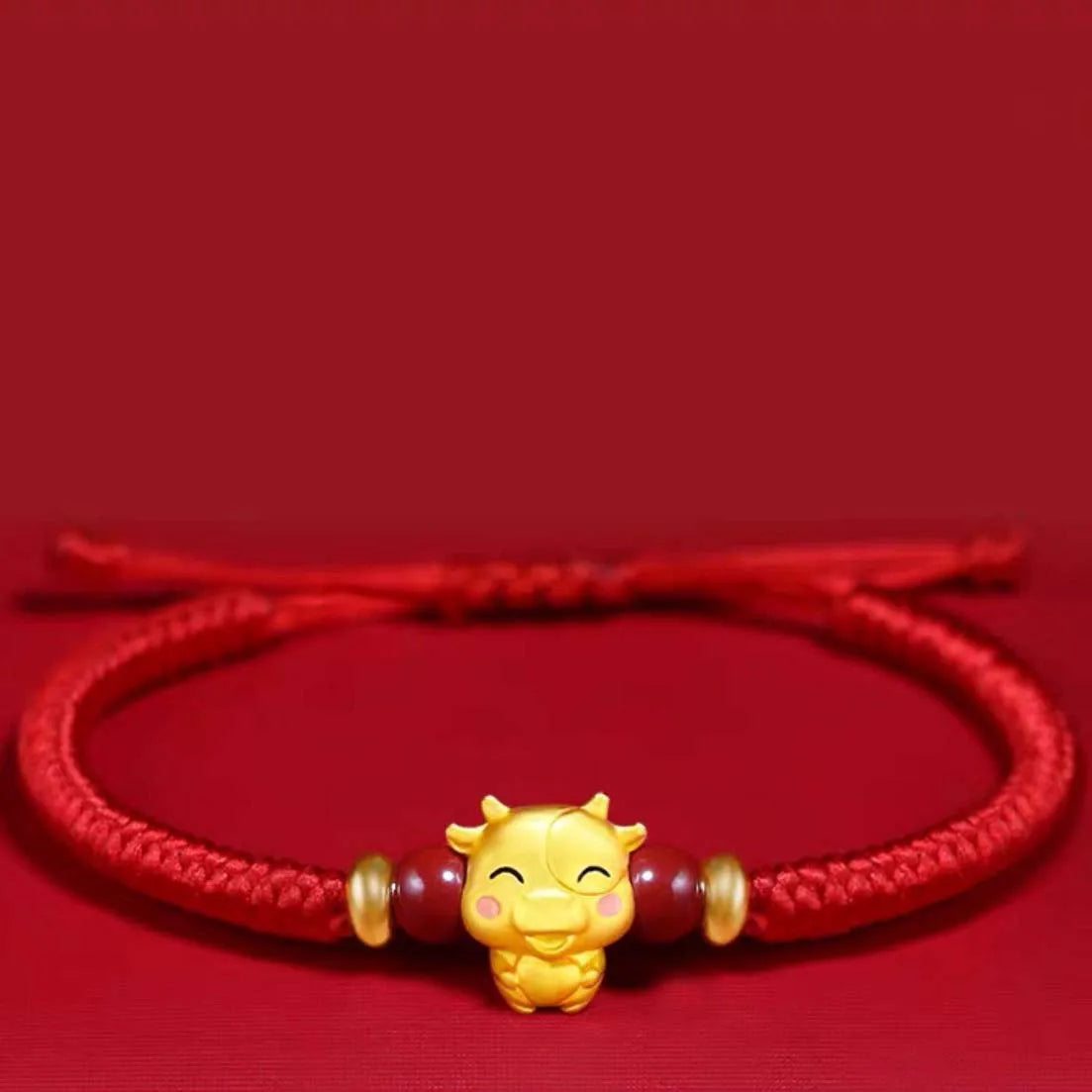 Lucky 12 Constellation Zodiac Sign Braided Animal Bracelet Men Women Red Rope Gold Color Beads Bracelet Bangle Gift Jewelry