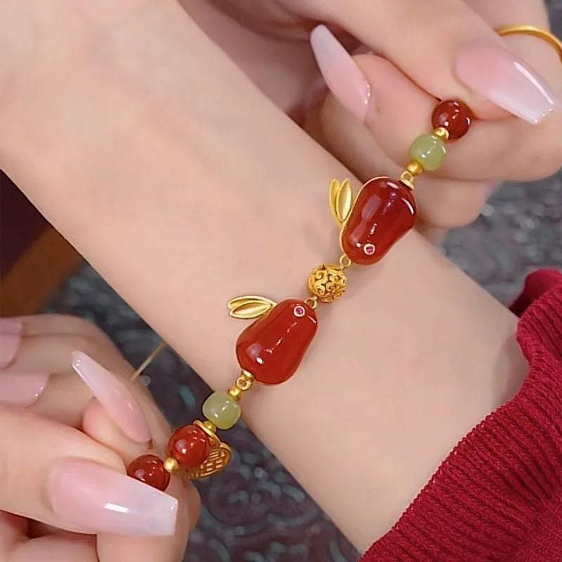 Natural White Opal Lucky Wealth Gelang Bracelet Beaded Bracelet Charm Lucky Wealth Bracelet for Men and Women Trendy Jewelry