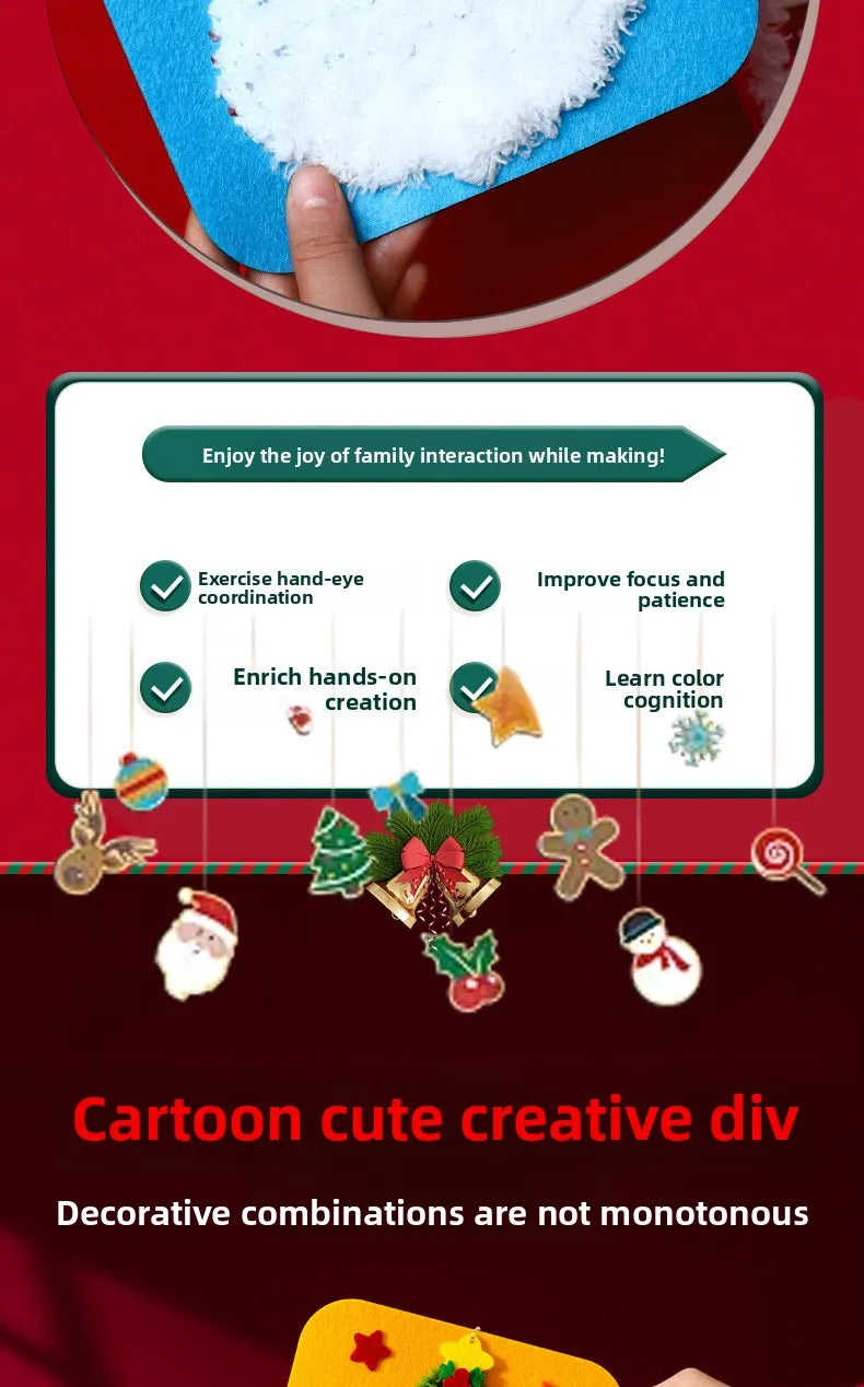 1-10PCS Christmas Gift DIY Felt Sewing Kit for Kid Handicraft Activity Preschool Toy Thread Painting Educational Craft Materials